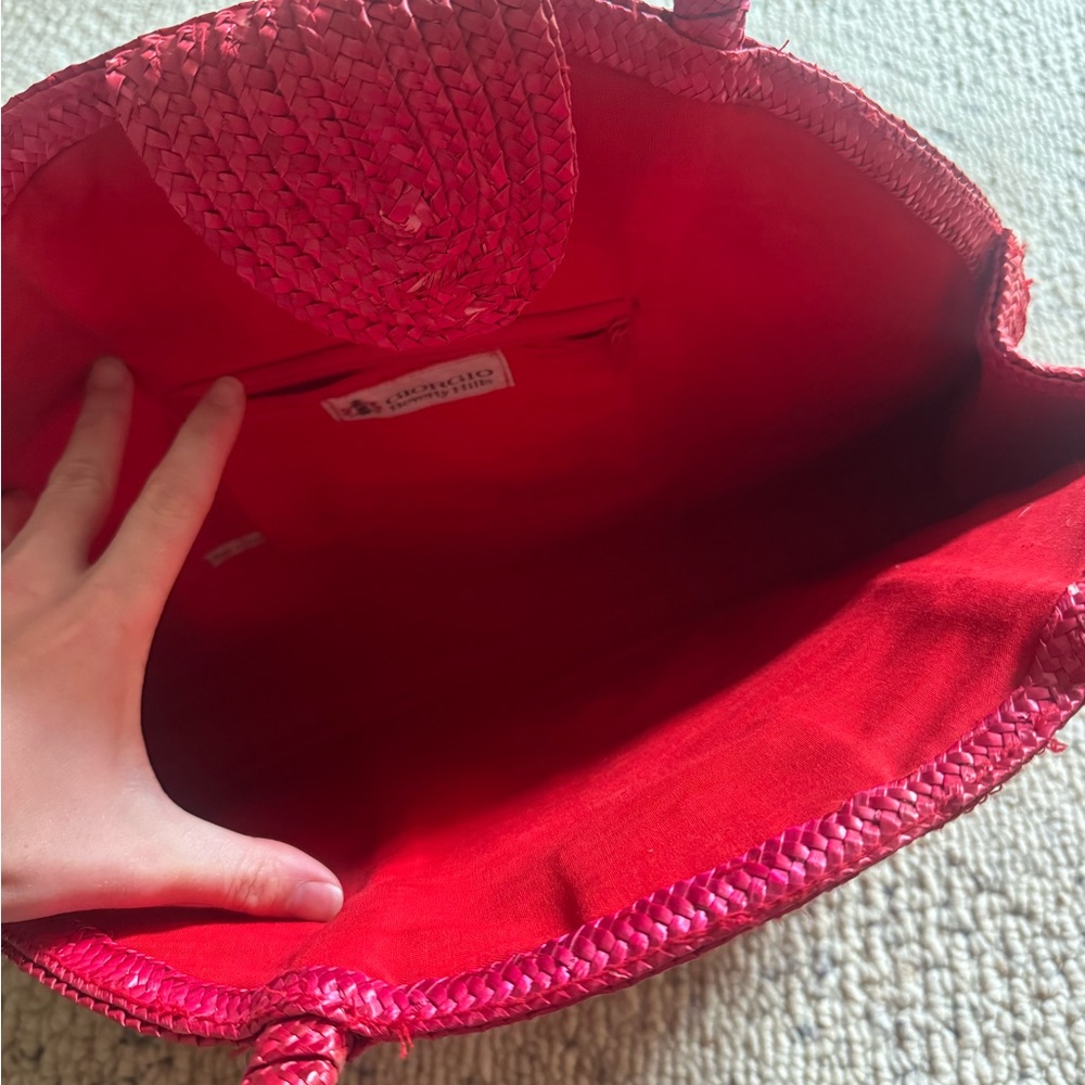 Vintage Extra Large Straw Statement Bag Giorgio B… - image 4